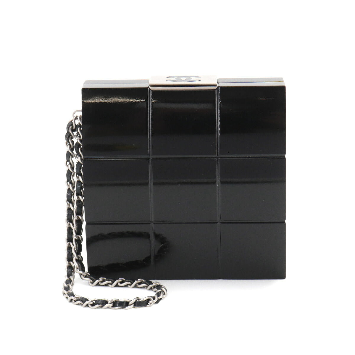Chocolate bar Clutch Bag Plastic Leather Black Purse