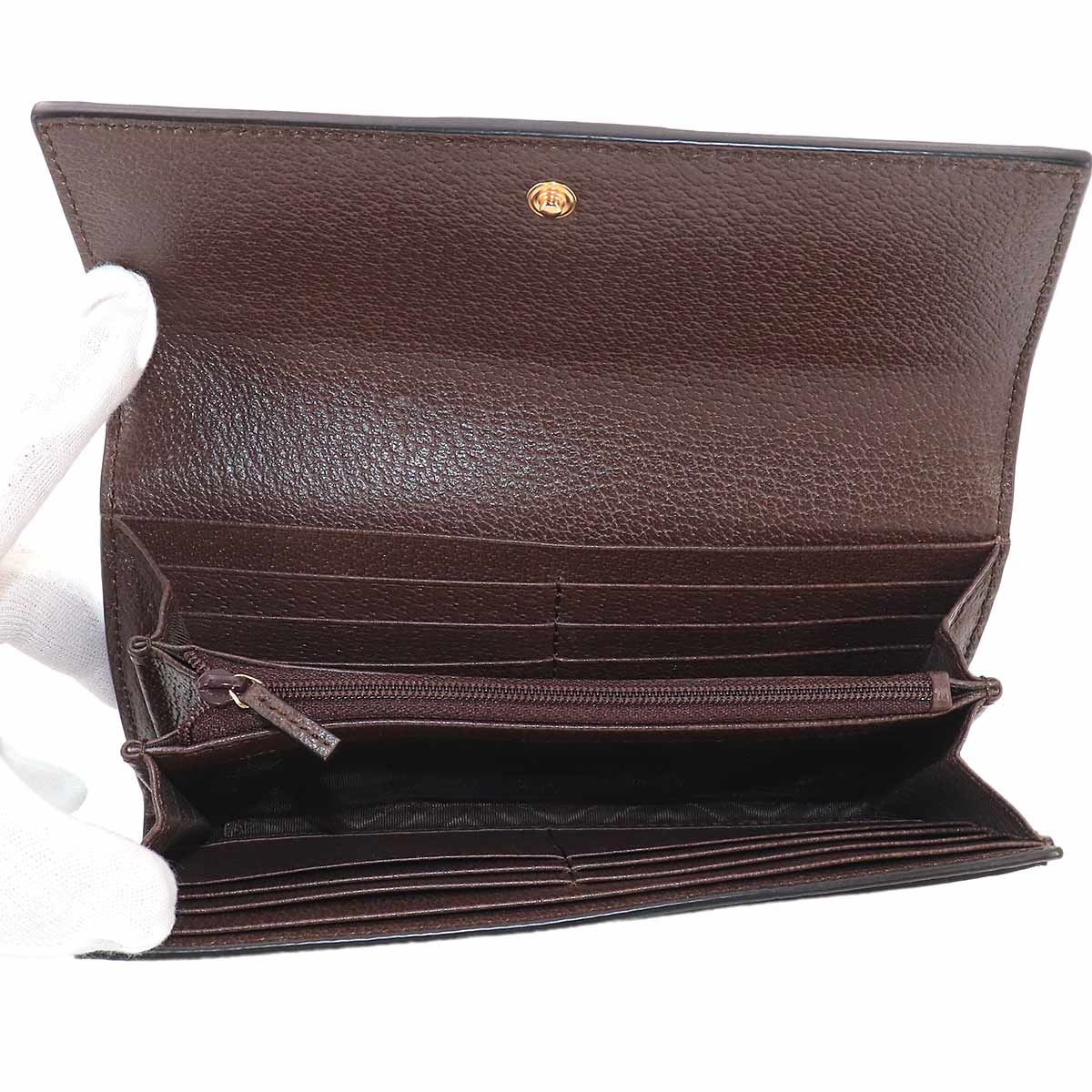 Ophidia GG Continental Wallet GG Supreme Canvas Leather 523153