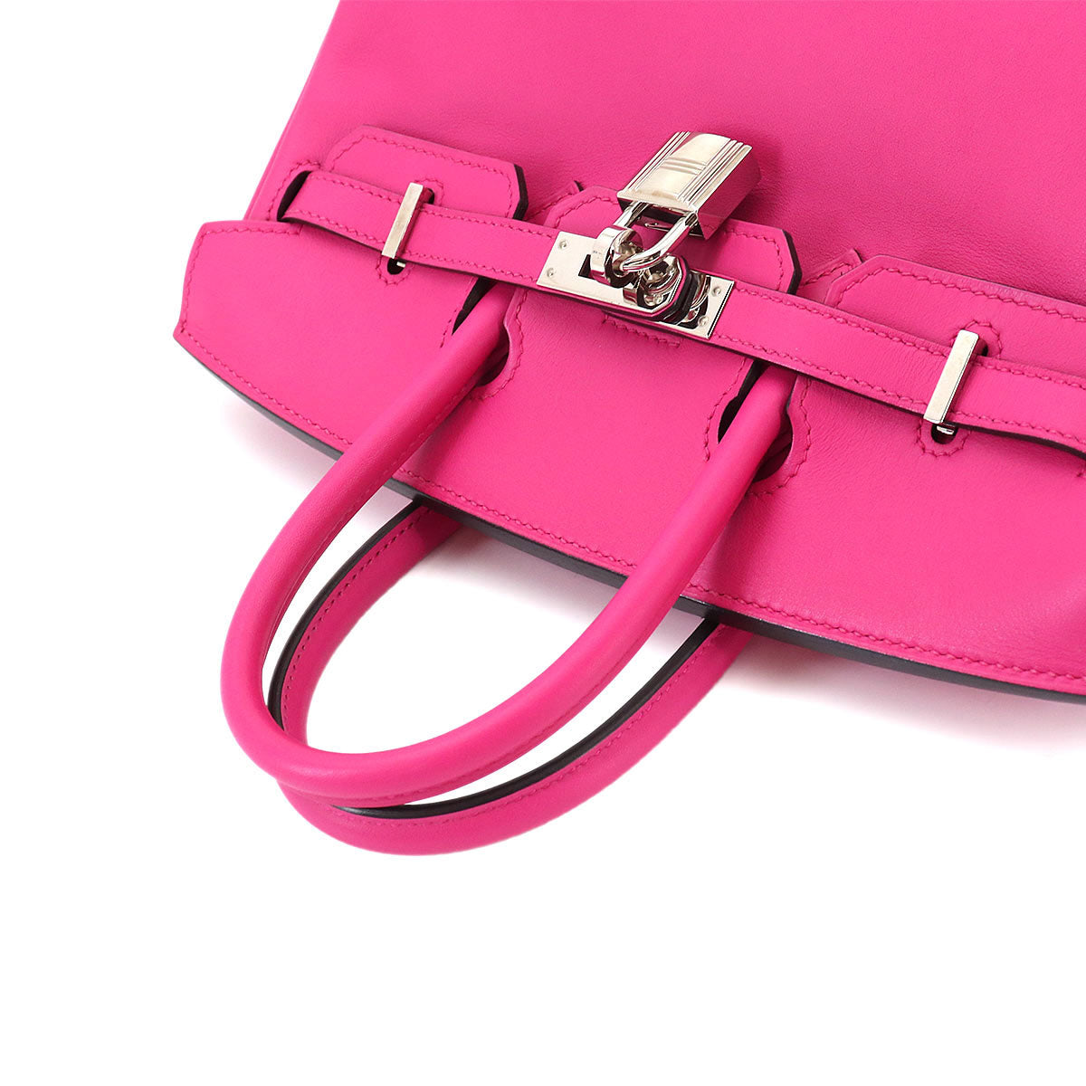 Birkin 25 Hand Bag Swift Leather Rose Shocking Purse Pink