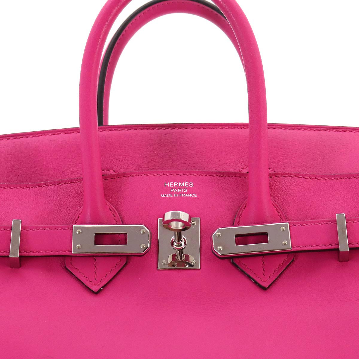 Birkin 25 Hand Bag Swift Leather Rose Shocking Purse Pink