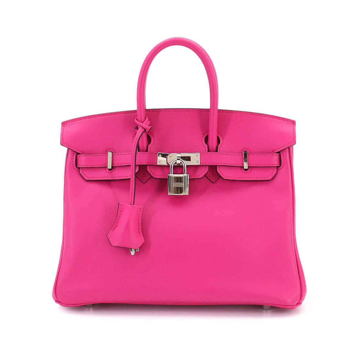 Birkin 25 Hand Bag Swift Leather Rose Shocking Purse Pink