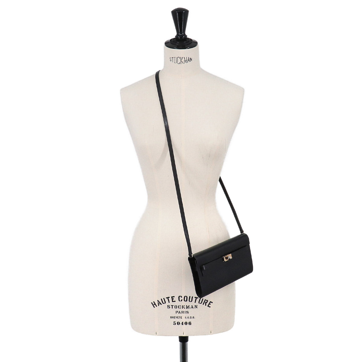 Kelly To Go Shoulder Wallet Chevre Chamkila Black Purse