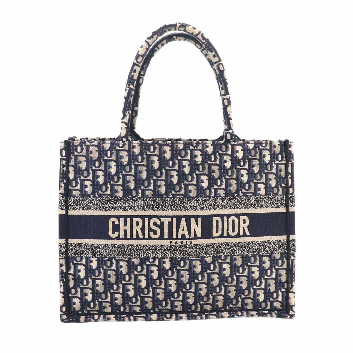 Oblique Book Tote Medium Bag Canvas Navy M1296ZRIW