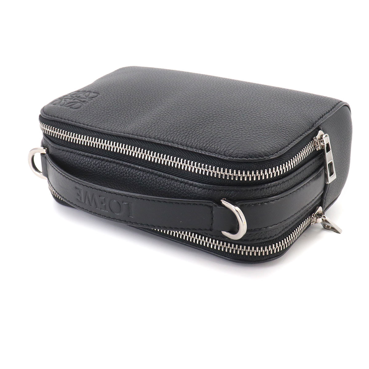 Mini crossbody camera Bag Hand Shoulder Bag Leather Black Anagram