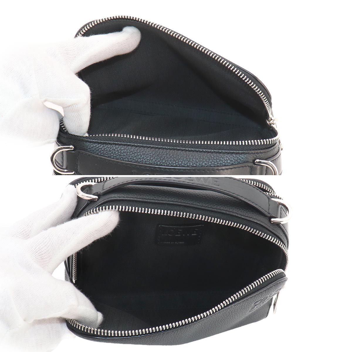 Mini crossbody camera Bag Hand Shoulder Bag Leather Black Anagram