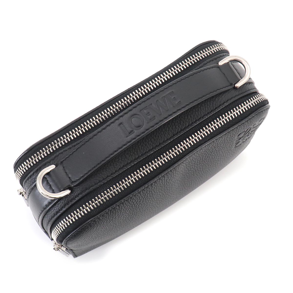 Mini crossbody camera Bag Hand Shoulder Bag Leather Black Anagram