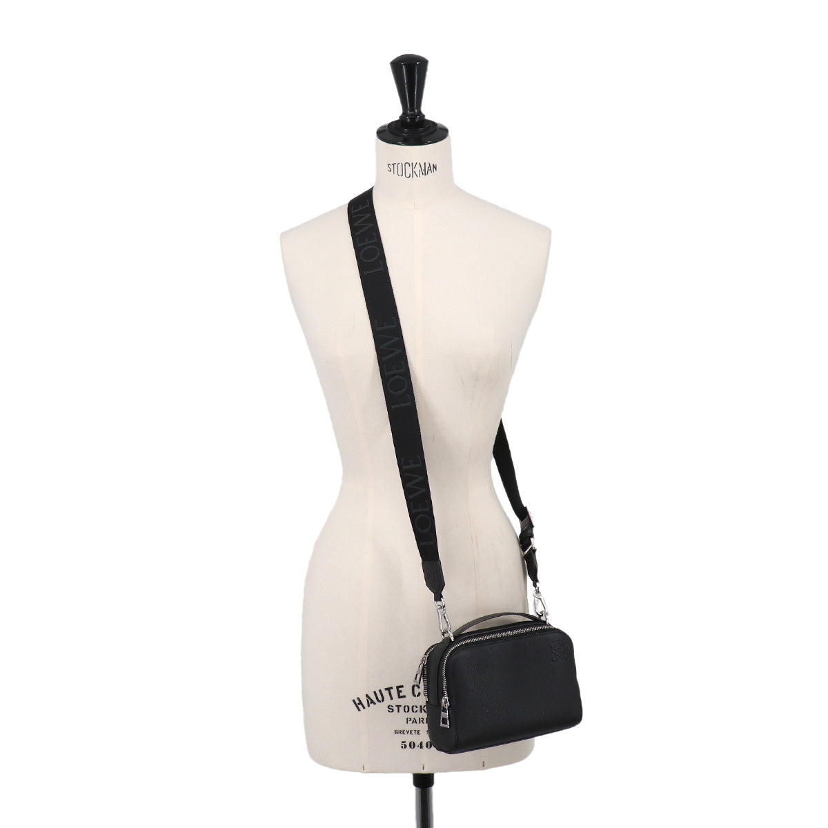 Mini crossbody camera Bag Hand Shoulder Bag Leather Black Anagram