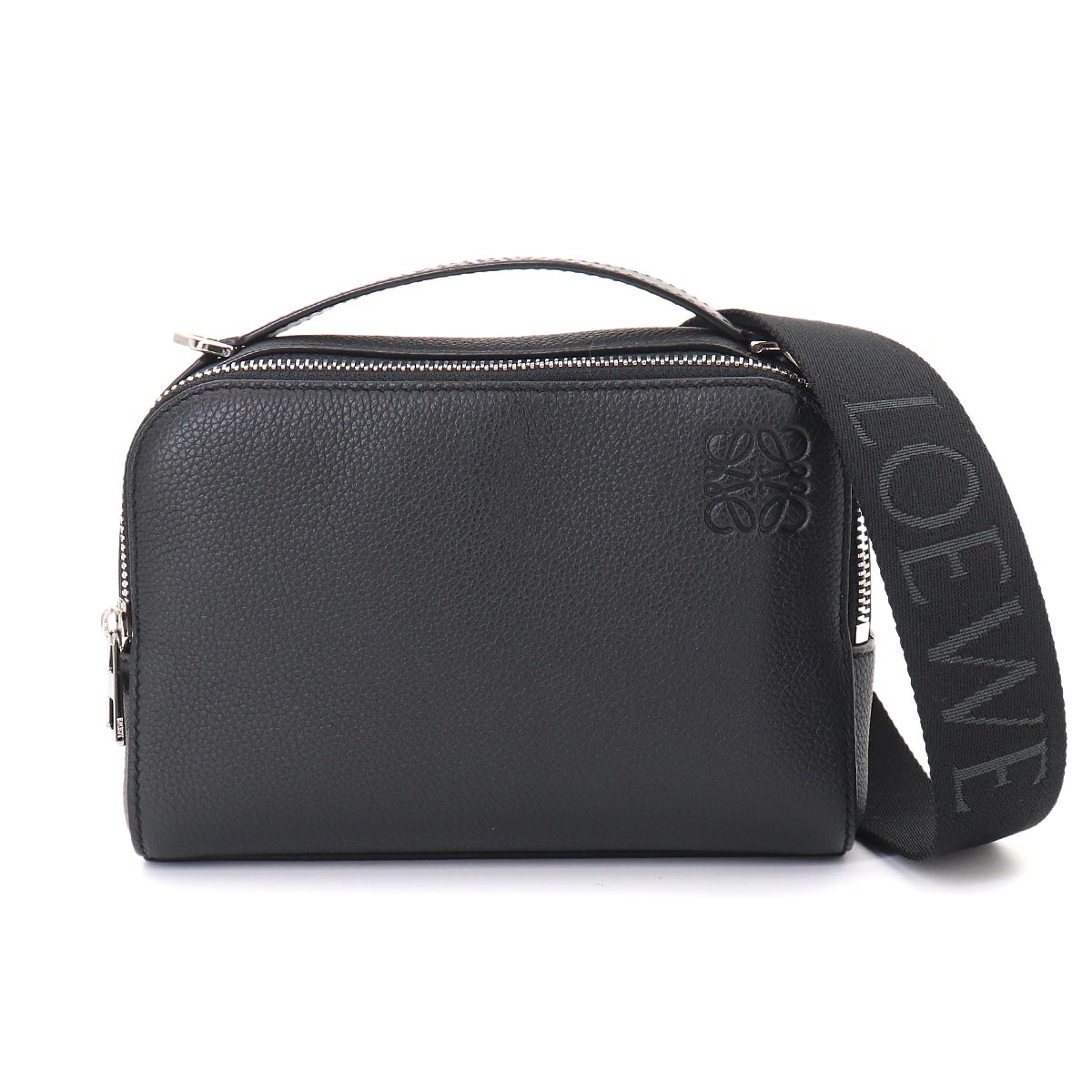 Mini crossbody camera Bag Hand Shoulder Bag Leather Black Anagram