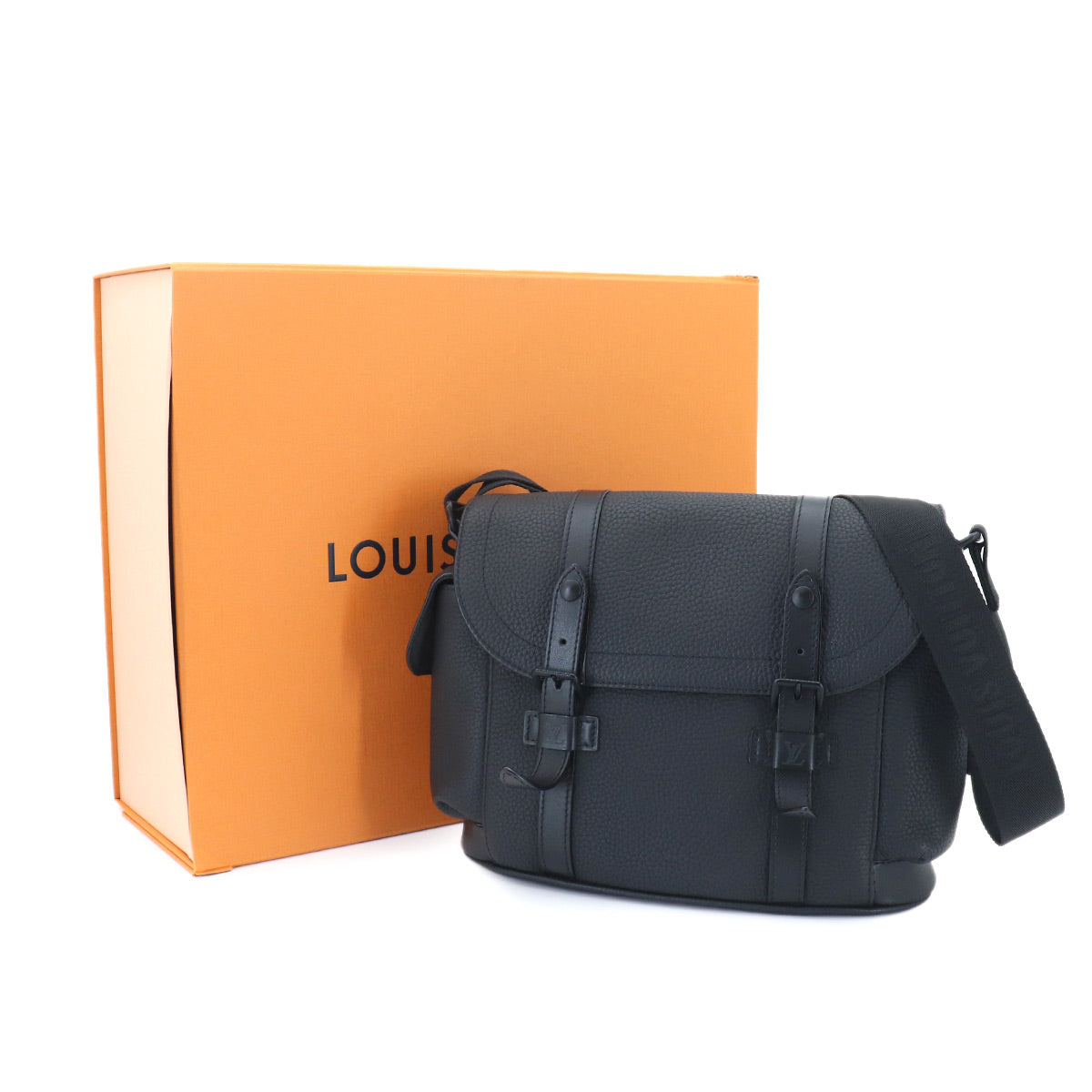 Christopher Messenger Shoulder Bag Leather Noir M58476