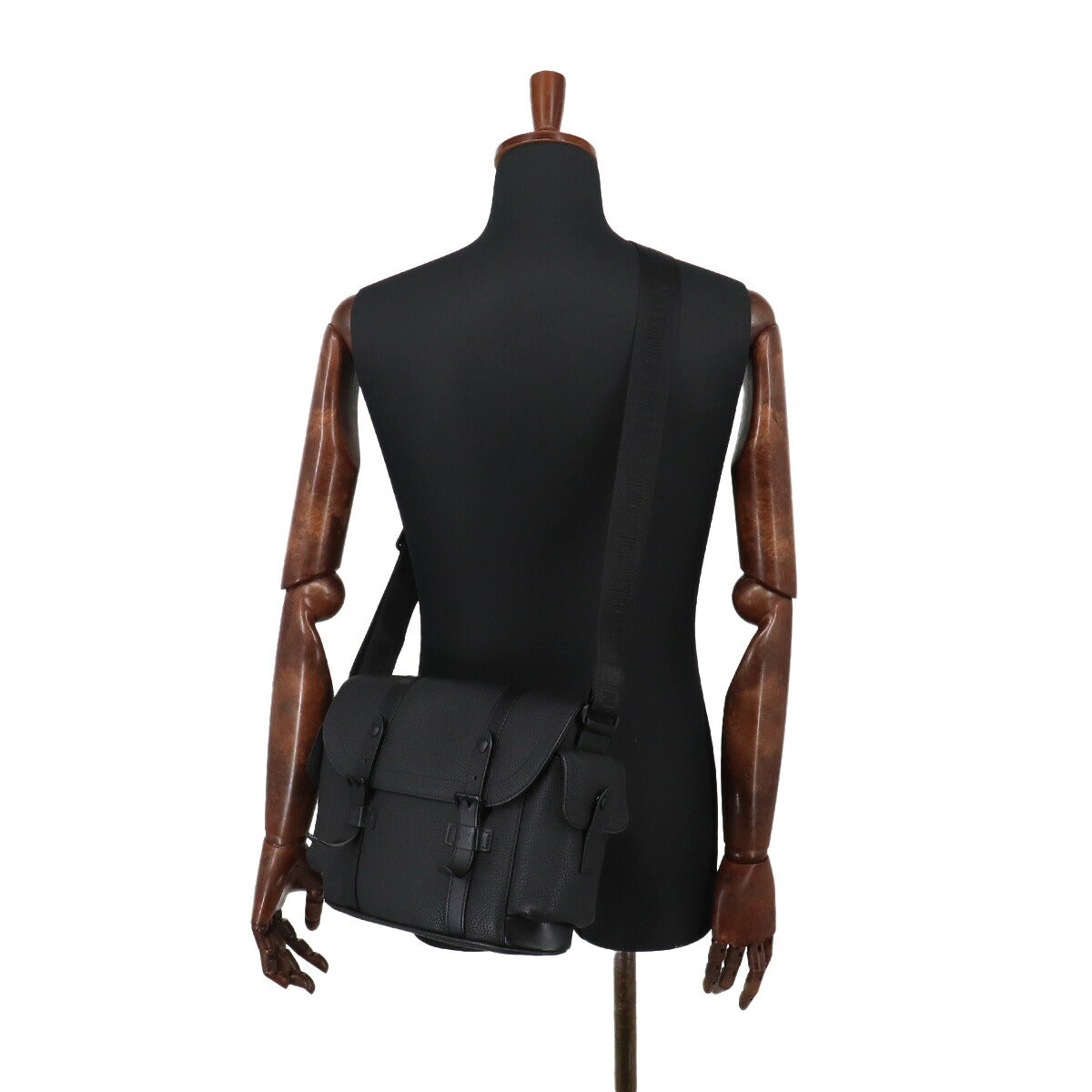 Christopher Messenger Shoulder Bag Leather Noir M58476