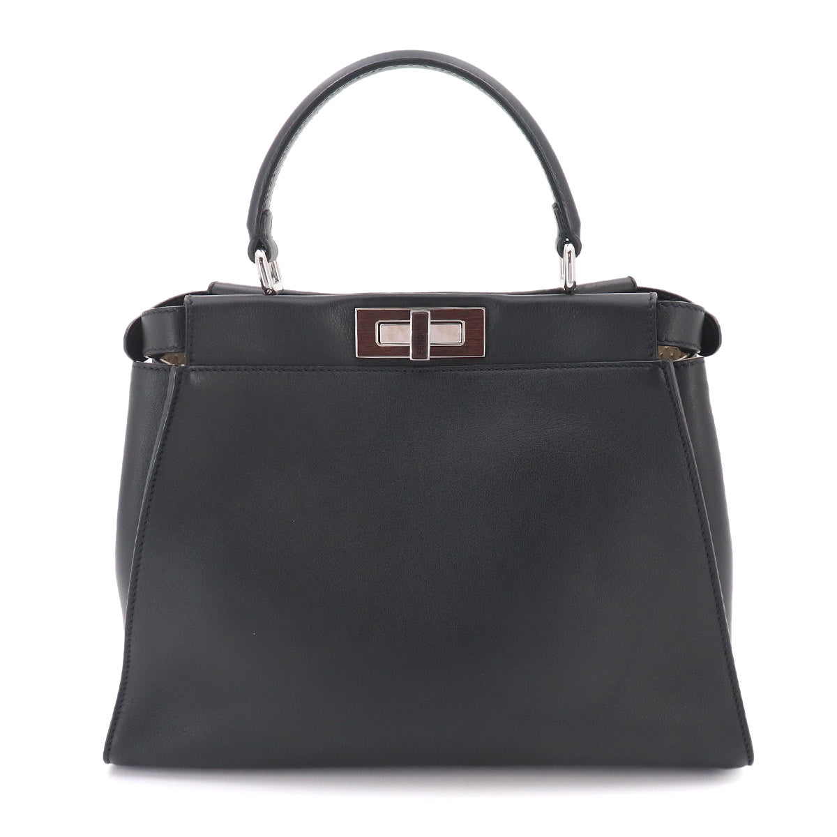 Peekaboo Regular 2way Hand Bag Leather Black 8BN290