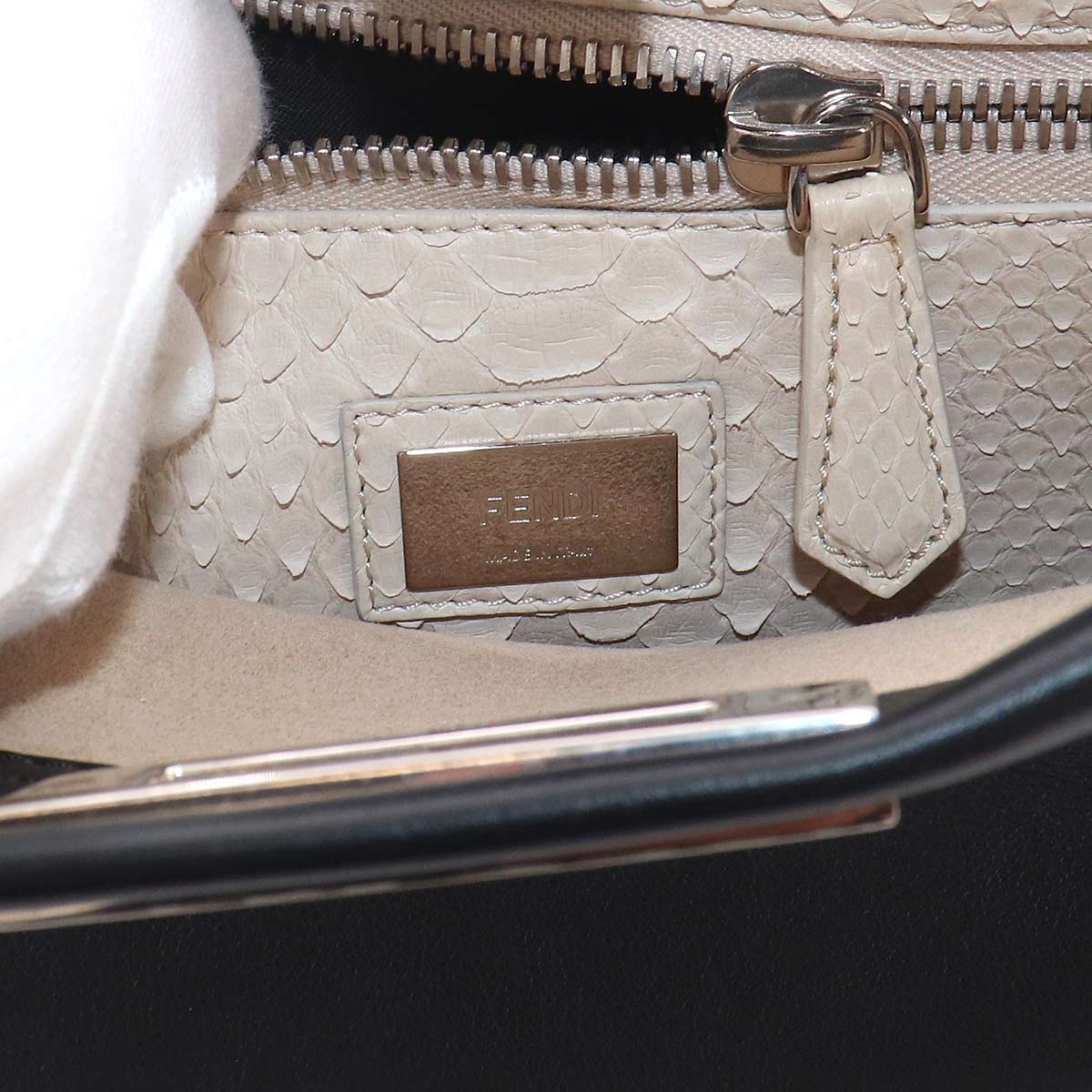 Peekaboo Regular 2way Hand Bag Leather Black 8BN290