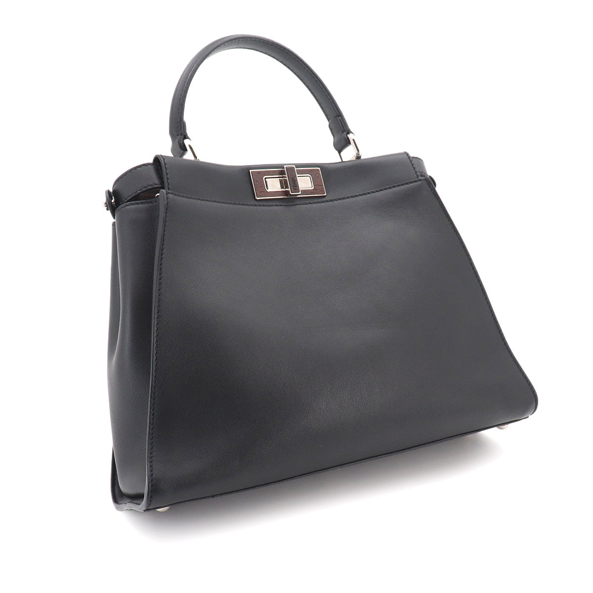 Peekaboo Regular 2way Hand Bag Leather Black 8BN290
