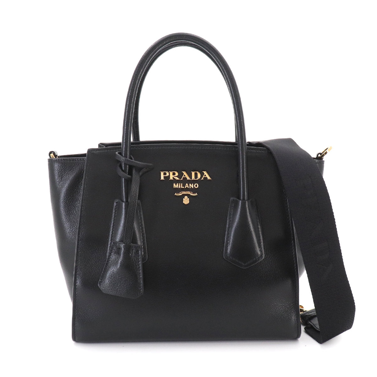 2way Hand Shoulder Bag Leather Nero Black 1BG369 Purse