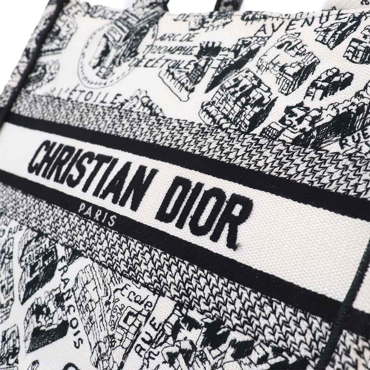 Plan de Paris Book Tote Bag Small Canvas White Black