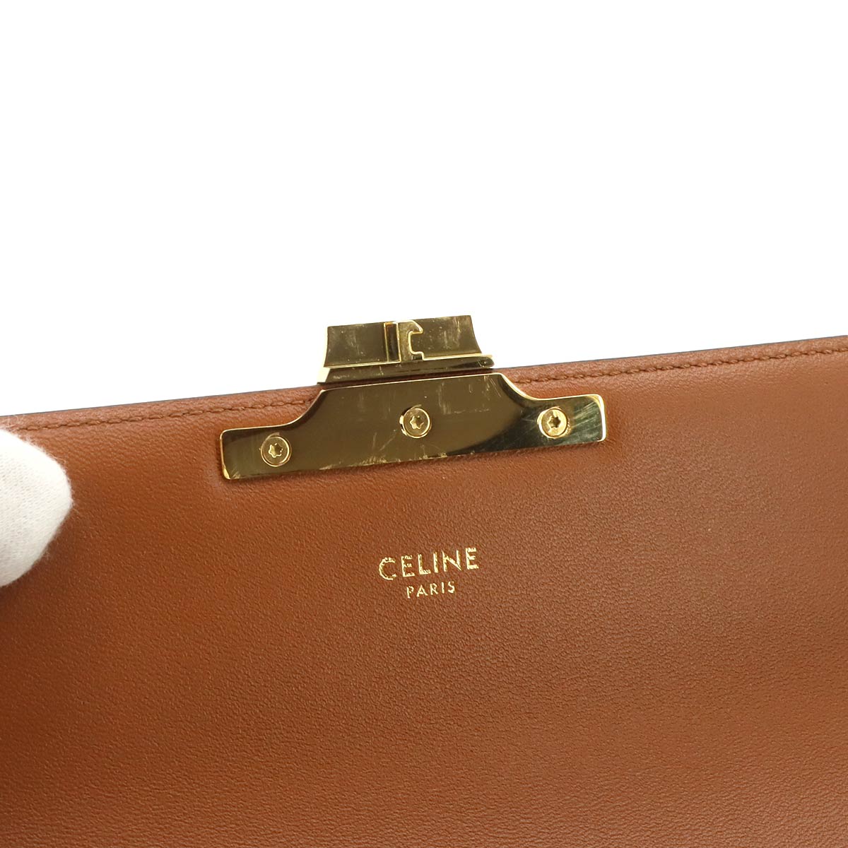 Triomphe Claude Shoulder Bag PVC Leather Black Brown 194142