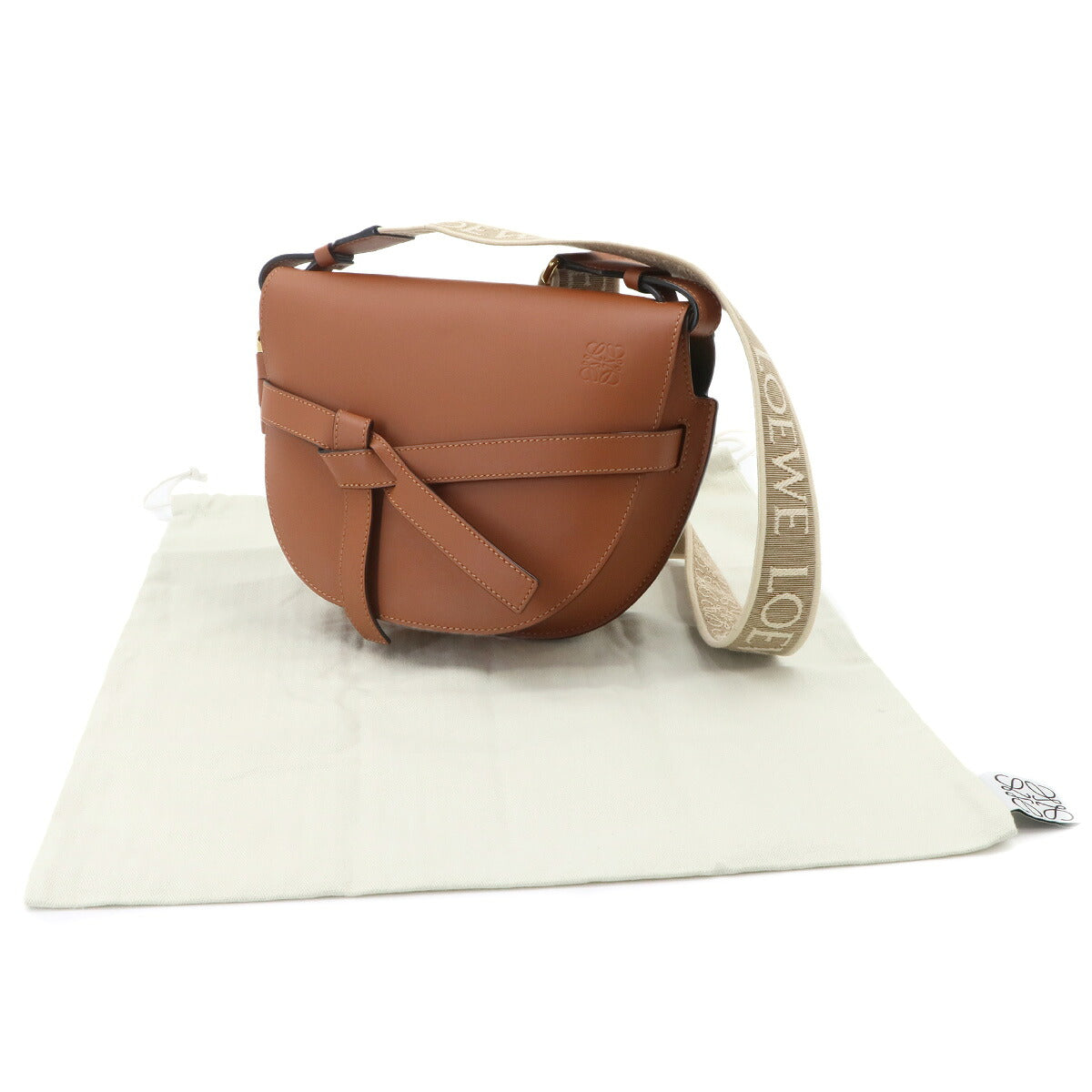 Gate Dual Bag Small Shoulder Bag Leather Brown A650T20X40