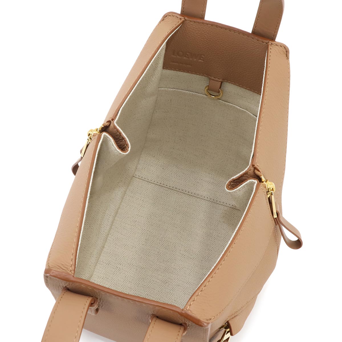 Hammock Compact 2way Hand Shoulder Bag Leather Brown