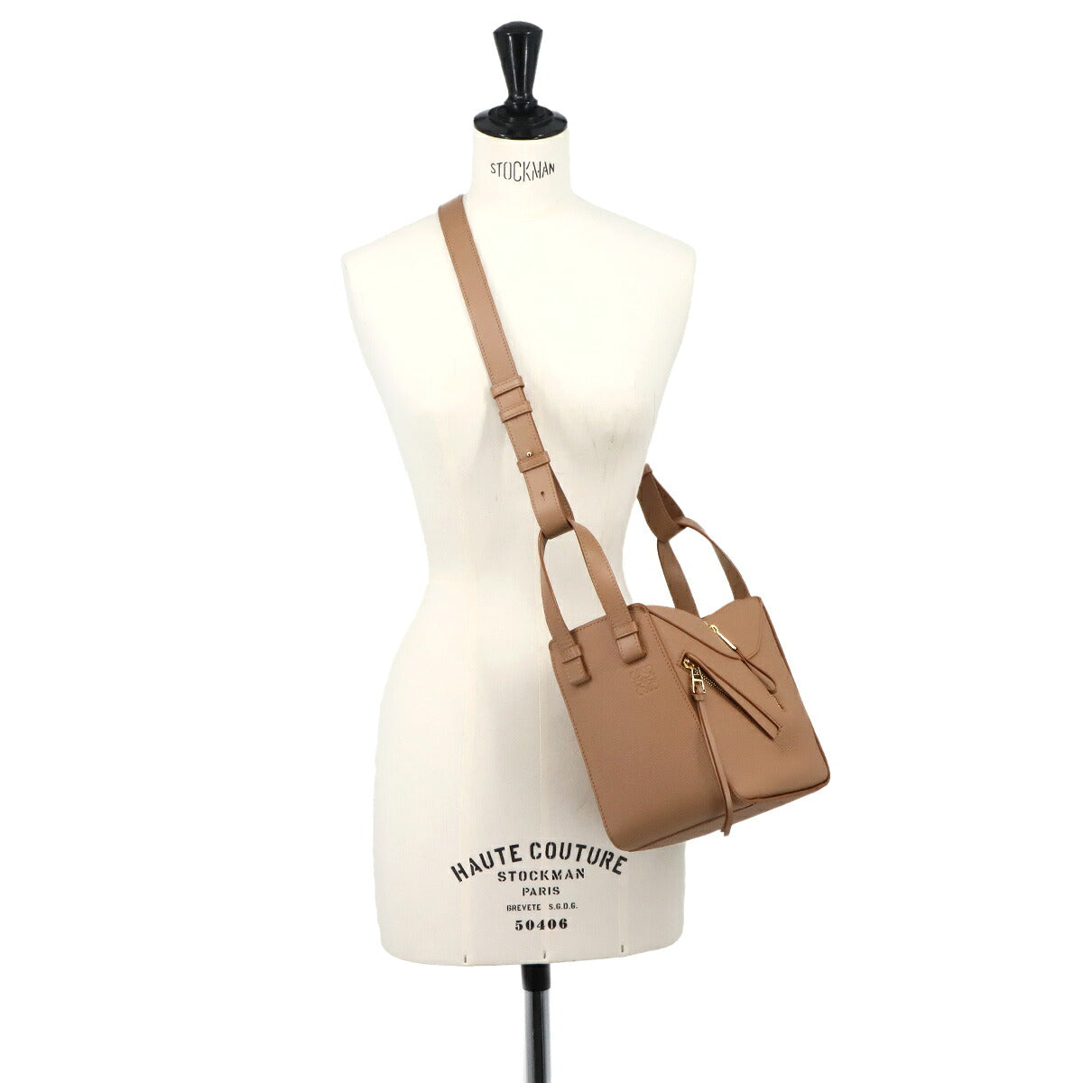 Hammock Compact 2way Hand Shoulder Bag Leather Brown