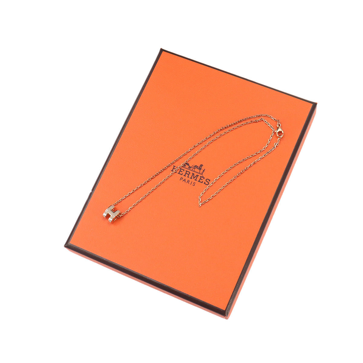 Mini Pop H Chain Necklace Marron grace Gold Accessory