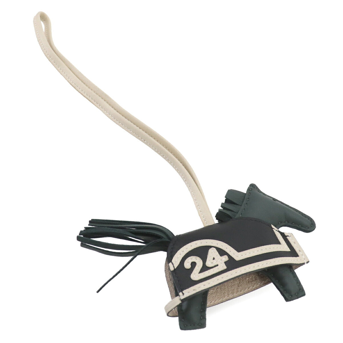 Rodeo Robeo PM Bag Charm Agneau Milo Vert Mangrove Black Craie