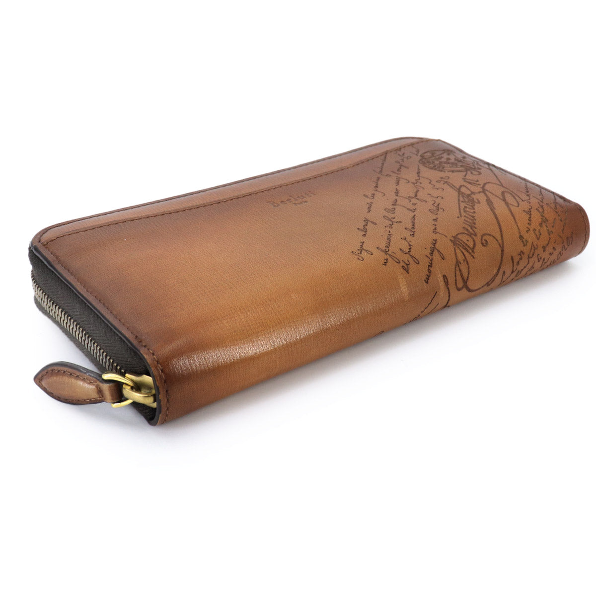 Calligraphy Itauba Gradient Long Wallet Leather Brown