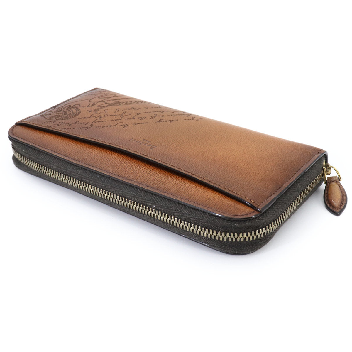 Calligraphy Itauba Gradient Long Wallet Leather Brown