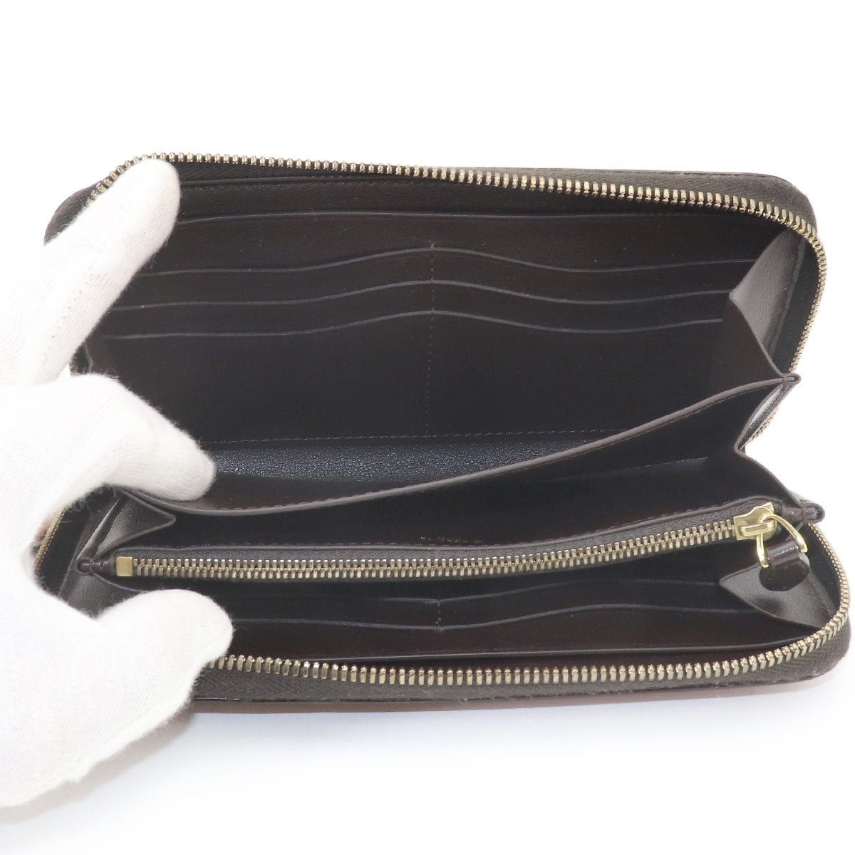 Calligraphy Itauba Gradient Long Wallet Leather Brown