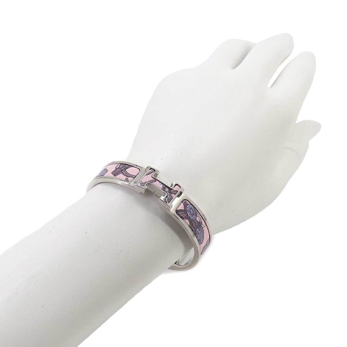 Clic H Bangle Bride de Cour Pink Silver