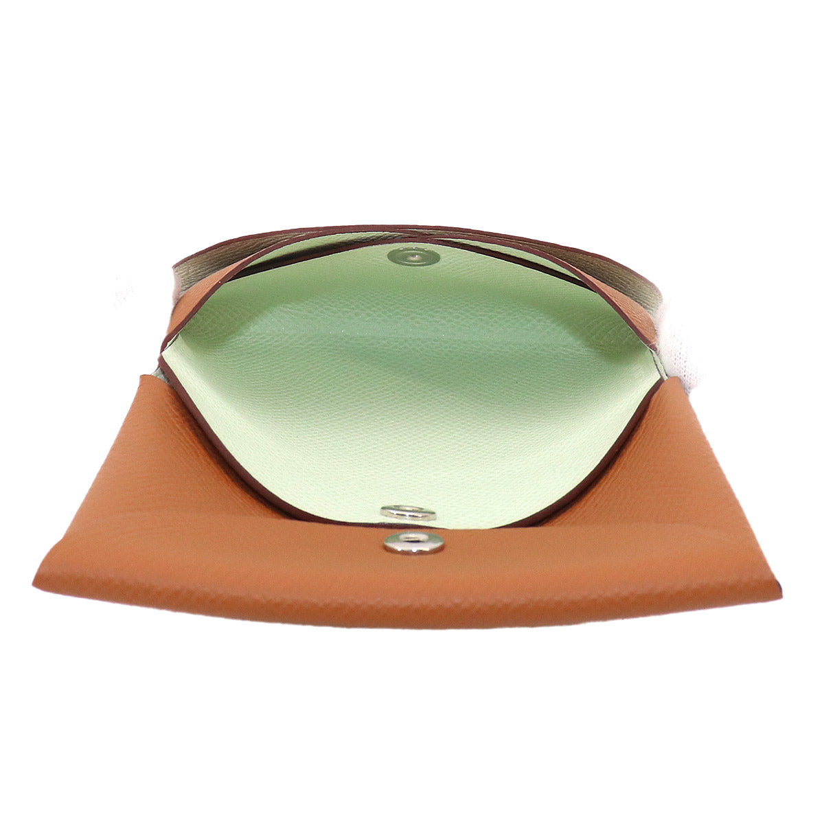 Calvi Duo Card Case Epsom Gold Vert Fizz Brown Purse