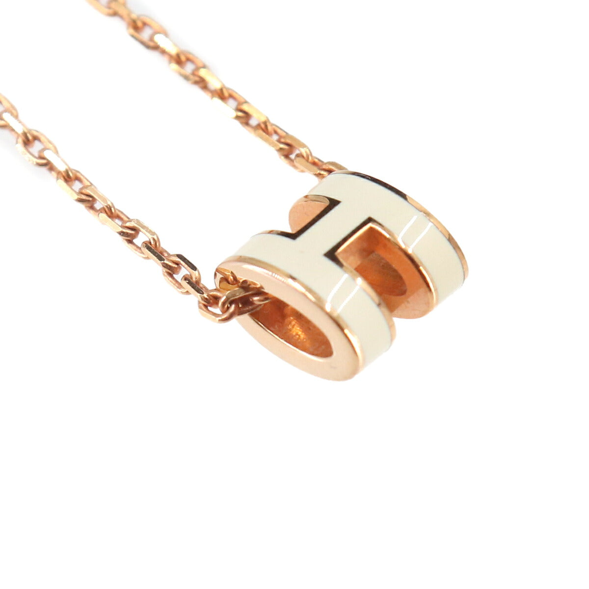 Mini Pop H Chain Necklace White Gold Accessory