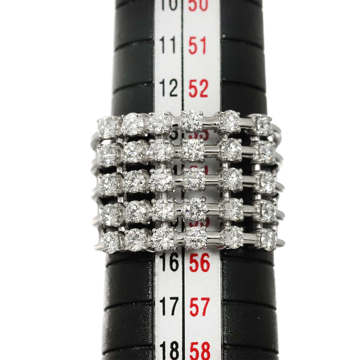 Diamond 1.33ct Ring 18K White Gold 750 Size6.75(US)