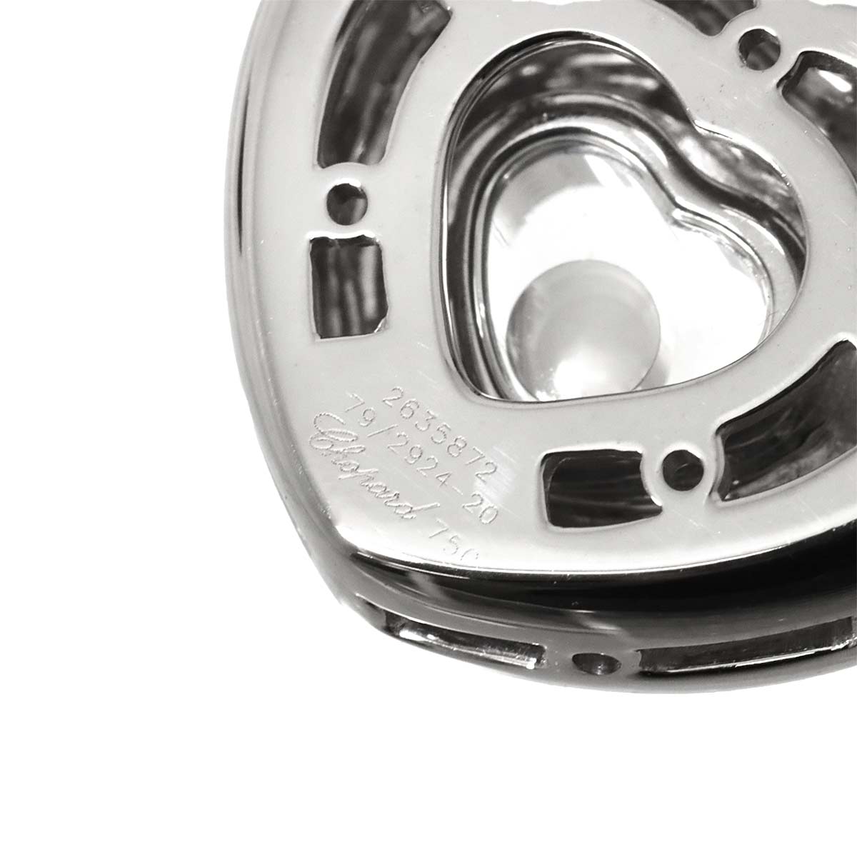 Happy Diamond Heart Necklace 18K White Gold 750