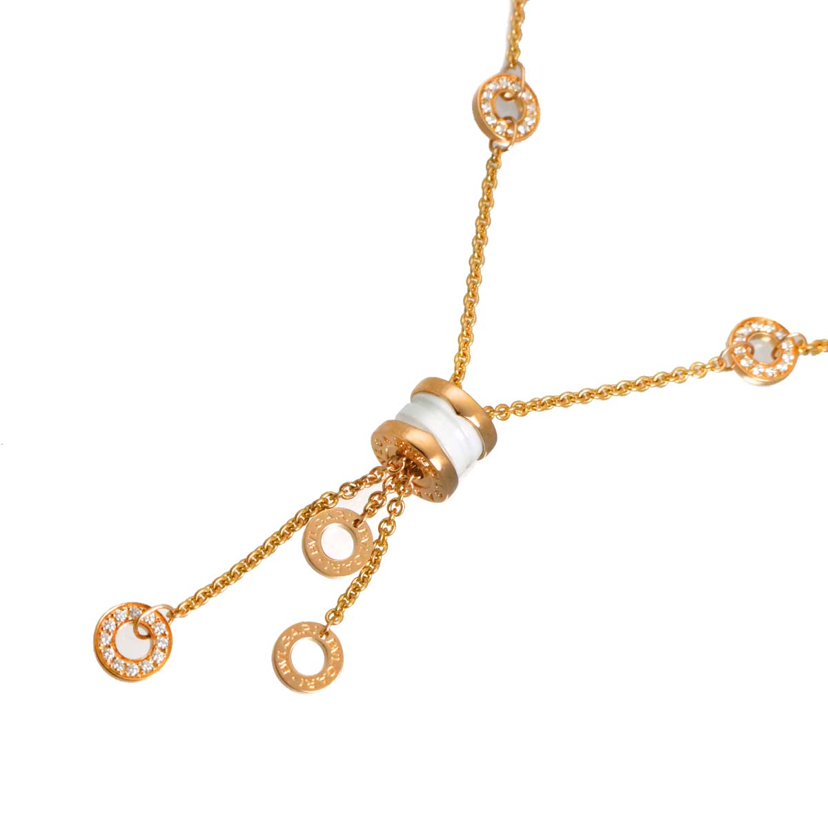 B-ZERO1 Element Diamond Necklace Ceramic 18K Pink Gold 750