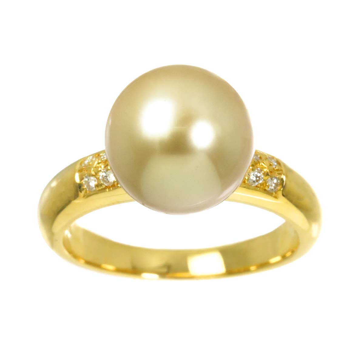South Sea pearl Diamond 0.06ct Ring 18K YG 750 size6.25-6.5(US)