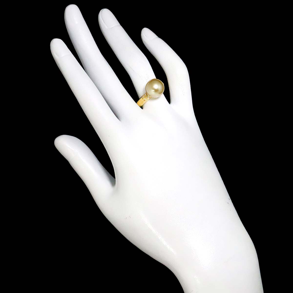 South Sea pearl Diamond 0.06ct Ring 18K YG 750 size6.25-6.5(US)