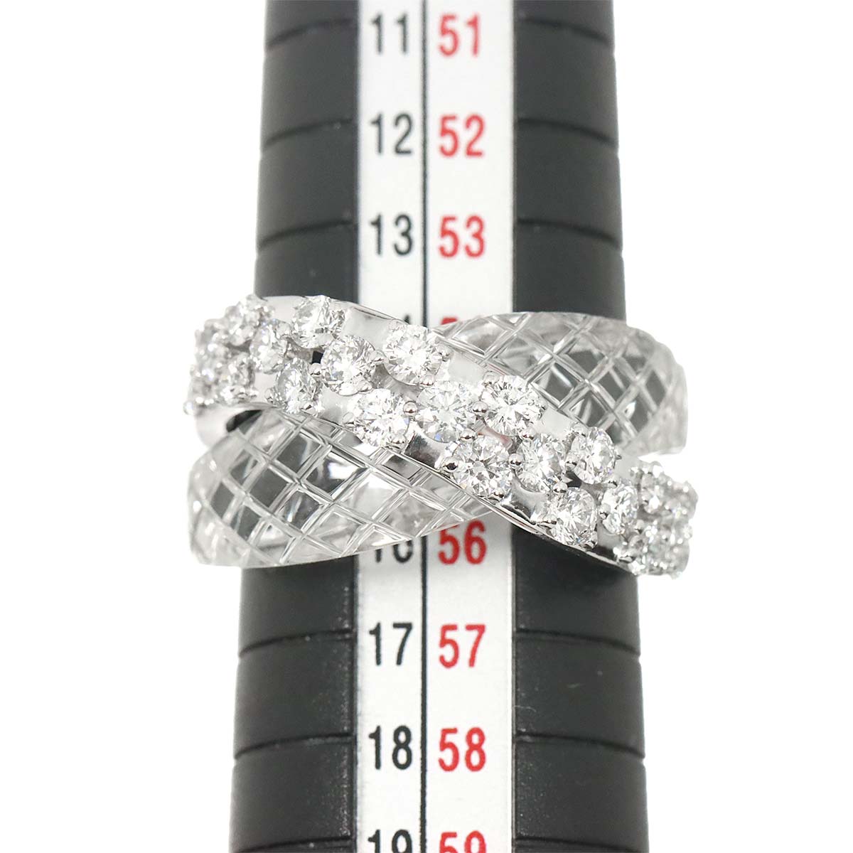 Diamond 1.28ct Crystal Ring 18K WG 750 Size7.25(US)
