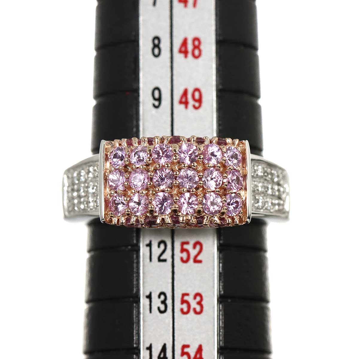 Sapphire 1.20ct Diamond Ring 18K WG PG 750 5.5-5.75(US)