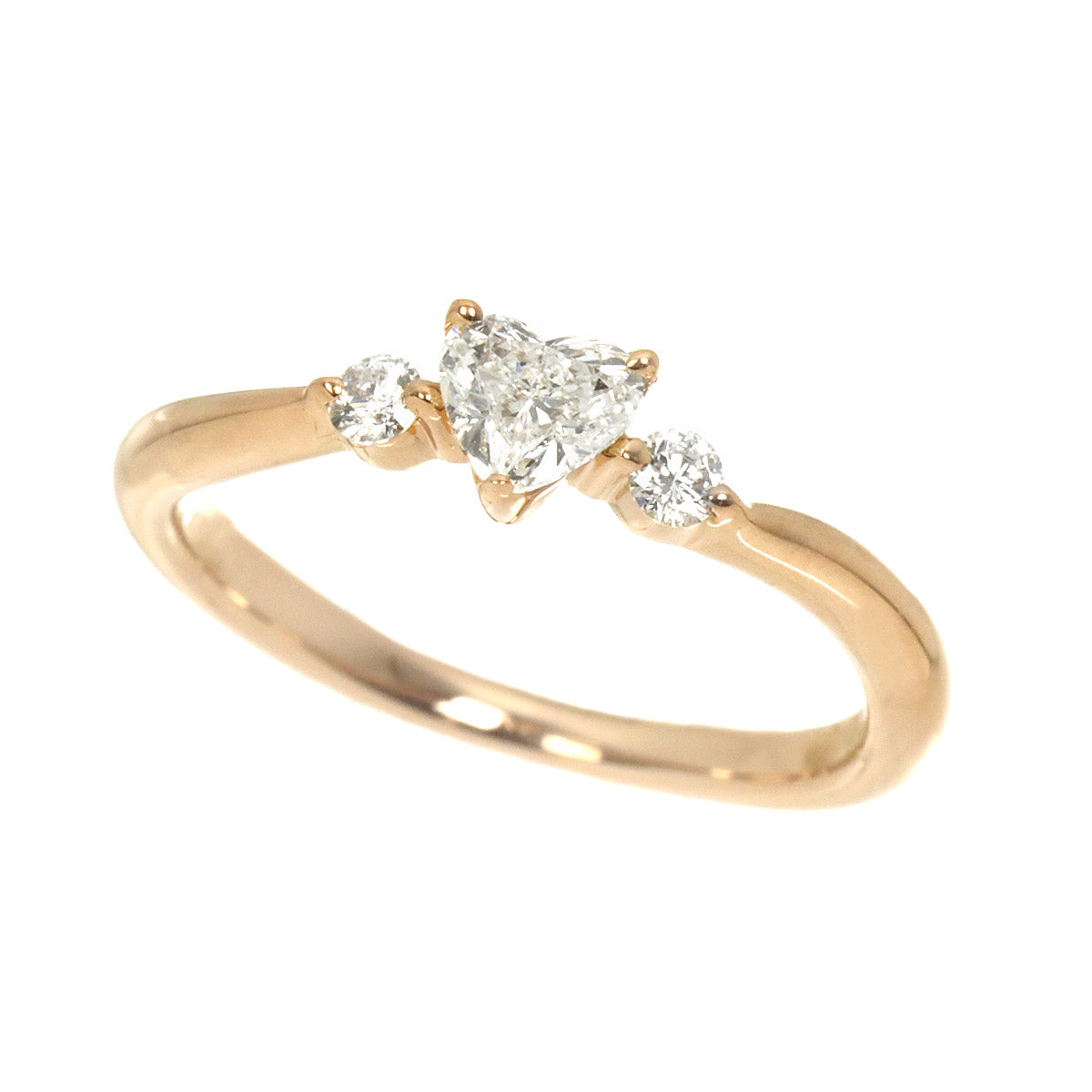 Diamond 0.240ct/0.06ct Ring 18K PG 750 Size4.5(US)
