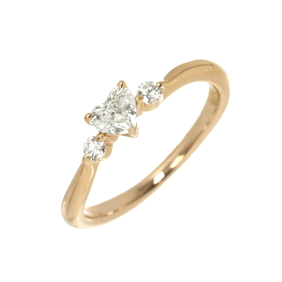 Diamond 0.240ct/0.06ct Ring 18K PG 750 Size4.5(US)