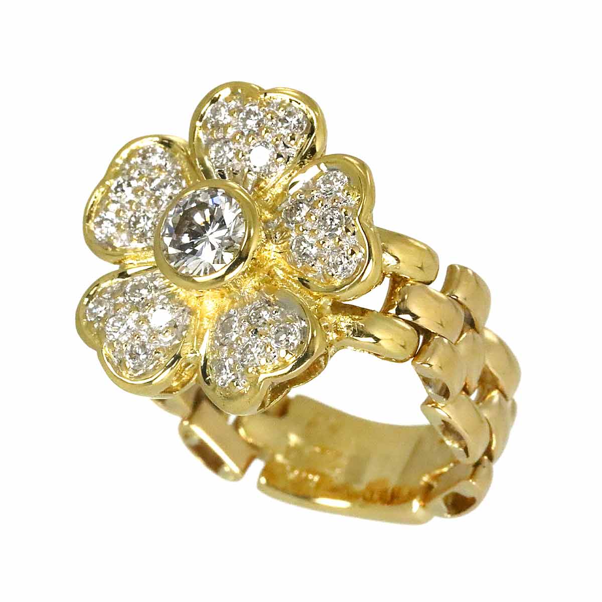 Diamond 0.20ct/0.22ct Ring 18K YG Yellow Gold 750 4(US)