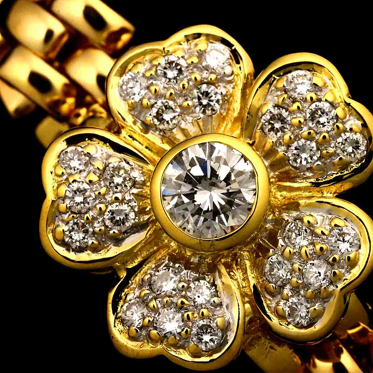 Diamond 0.20ct/0.22ct Ring 18K YG Yellow Gold 750 4(US)