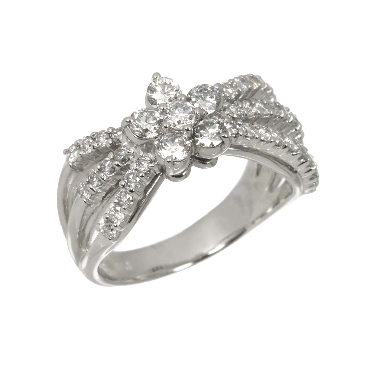 Diamond 1.01ct Ring 18K WG 750 Size5.5-5.75(US)