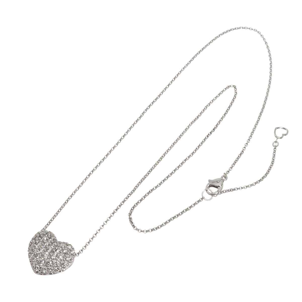Heart Diamond 1.00ct Necklace 18K White Gold 750
