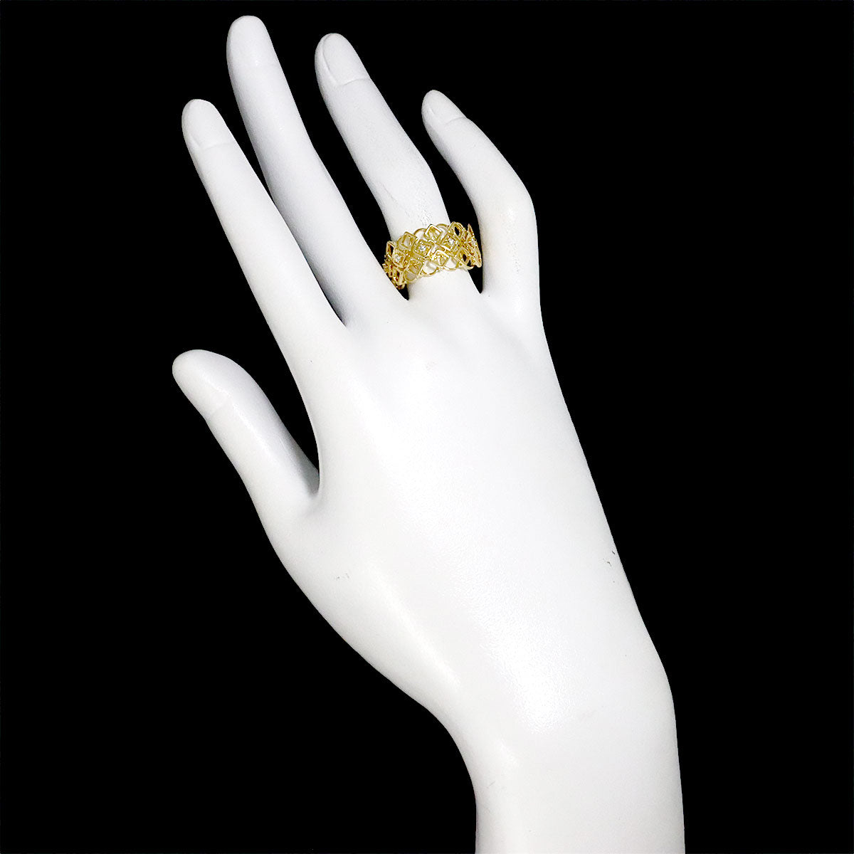 Diamond 0.06ct Ring 18K YG 750 6.75(US)