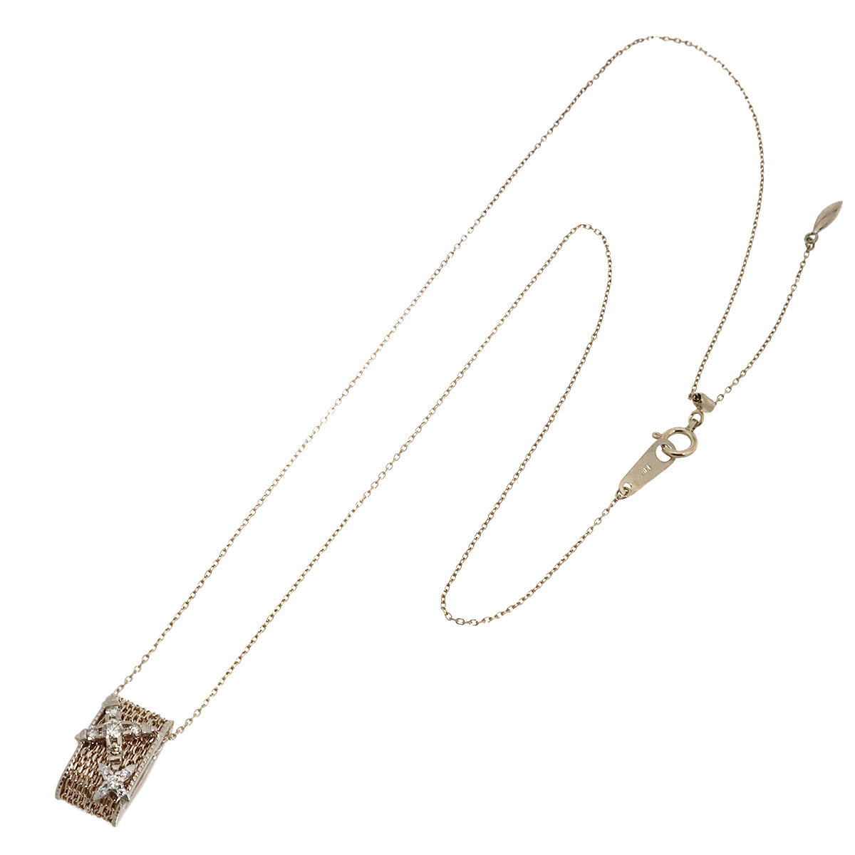 Diamond 0.13ct/0.03ct Necklace 18K Brown Gold Pt 750