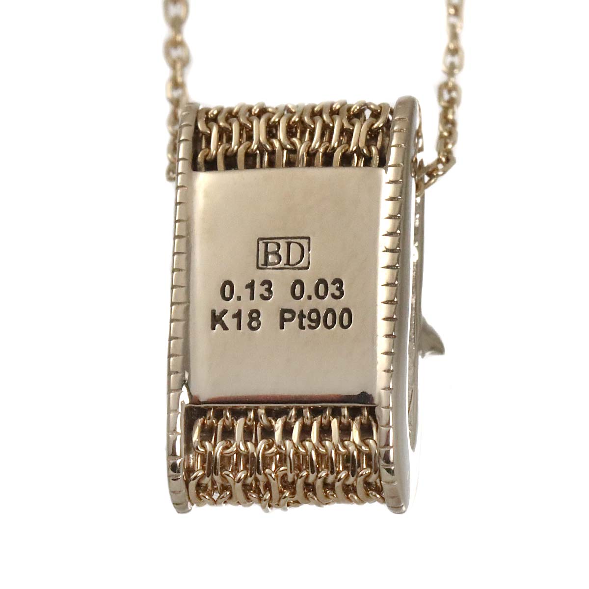 Diamond 0.13ct/0.03ct Necklace 18K Brown Gold Pt 750