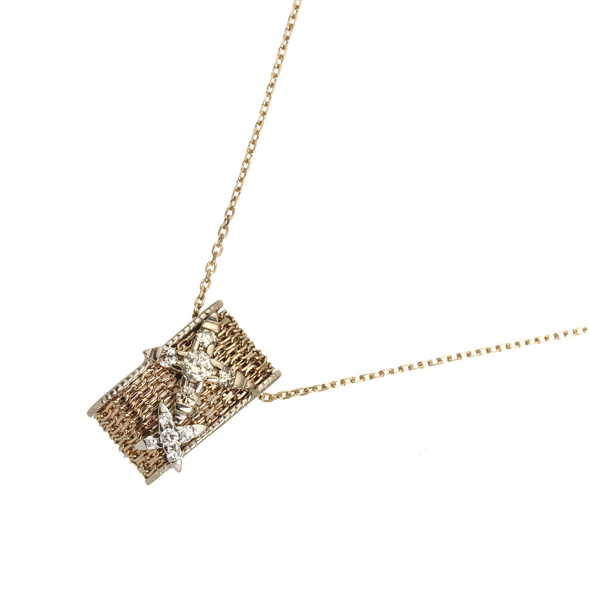 Diamond 0.13ct/0.03ct Necklace 18K Brown Gold Pt 750