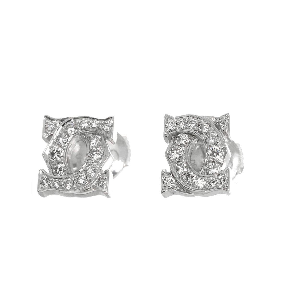 2C Diamond Earrings Pierced 18K WG 750