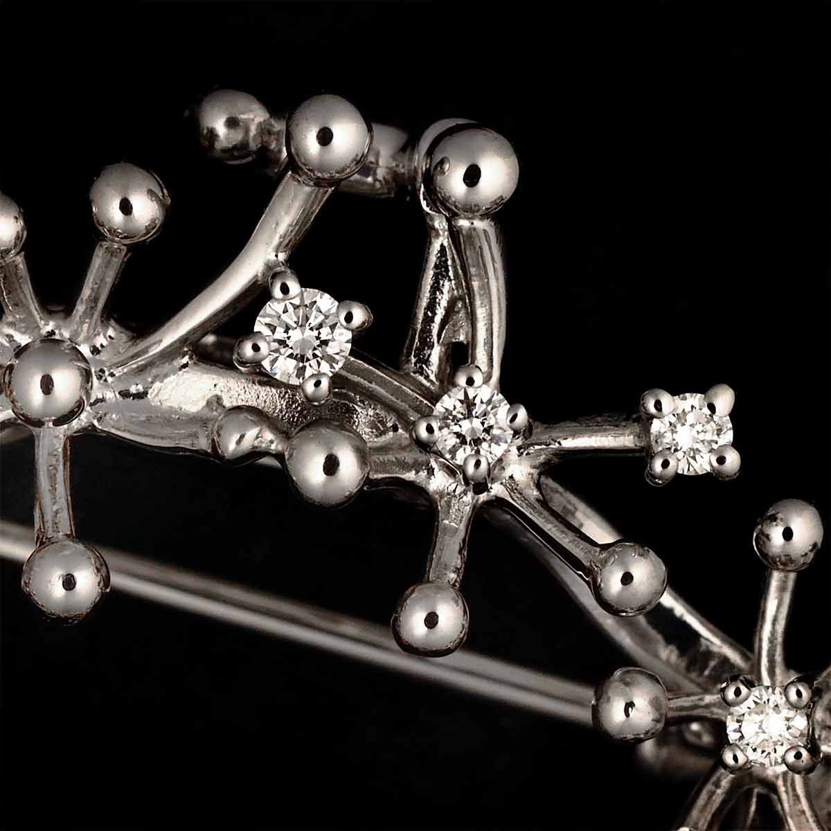 Diamond 0.17ct Brooch 18K White Gold 750